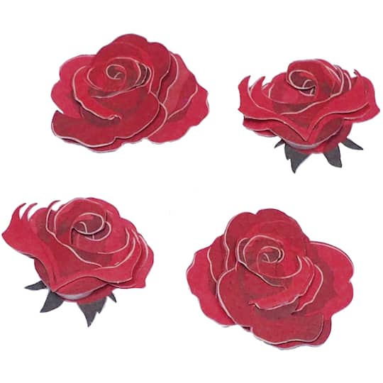 Red Roses Floral Dimensional Stickers by Recollections™